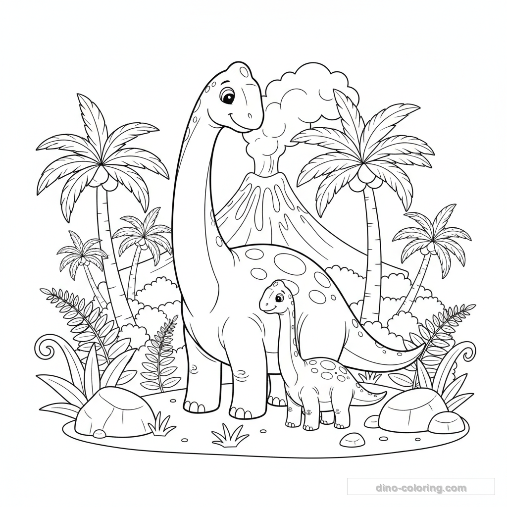Brachiosaurus Family Ausmalbild #6