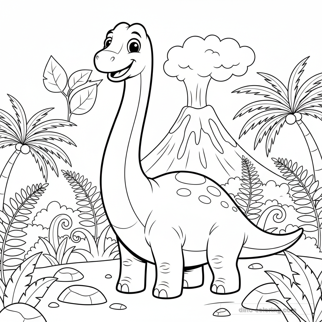 Desenho Giant Brachiosaurus para Colorir #9