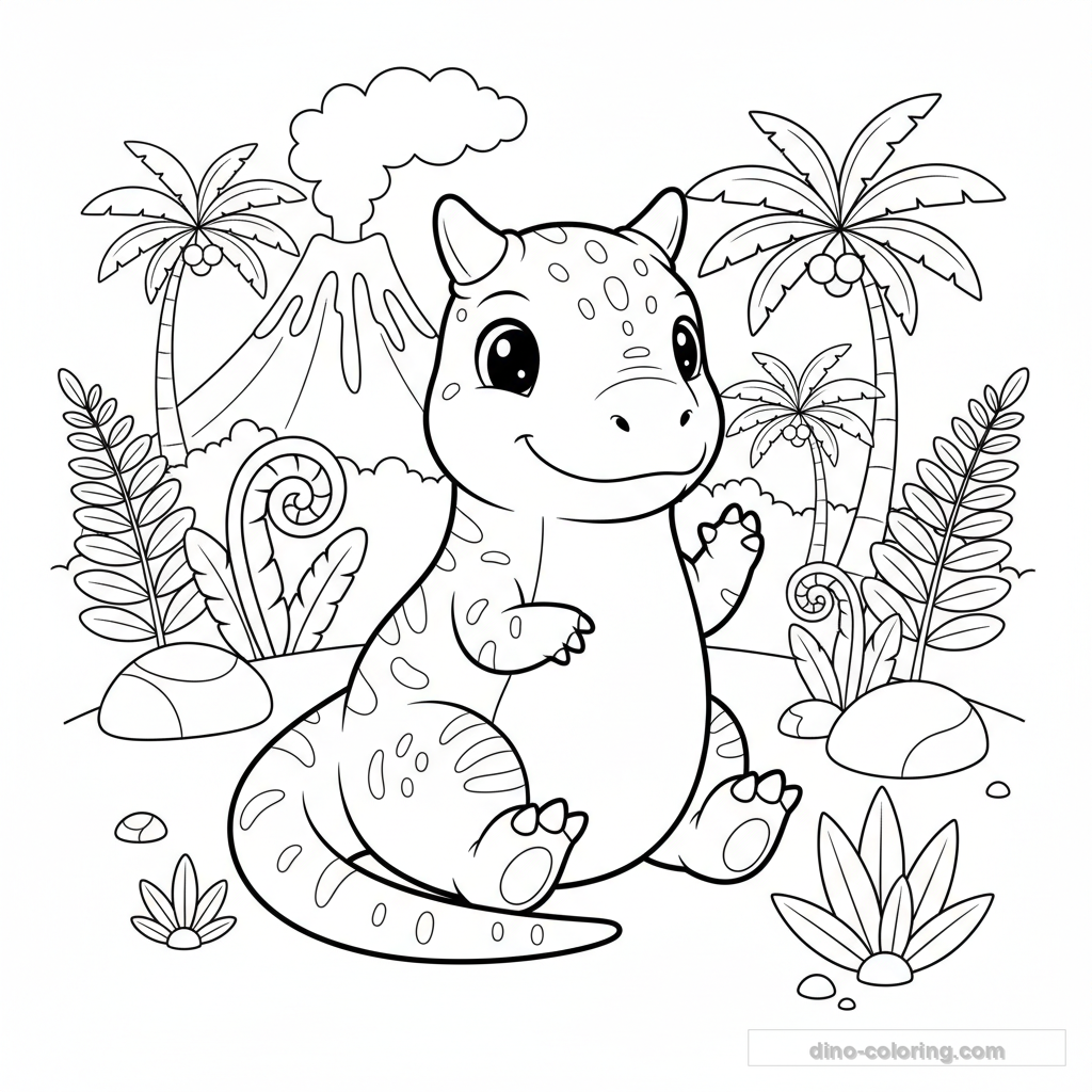 Desenho Baby Carnotaurus para Colorir #6