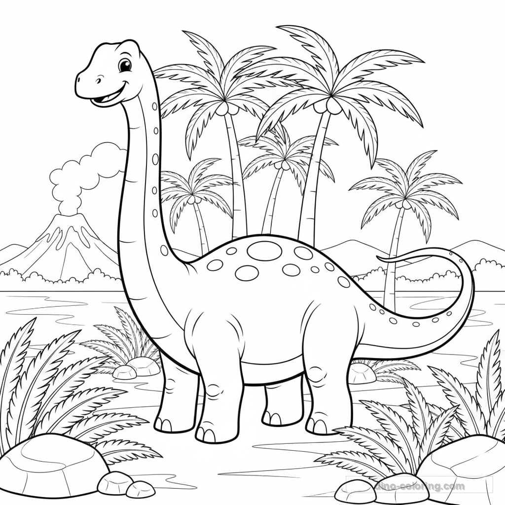 Desenho Whip Tail Diplodocus para Colorir #13
