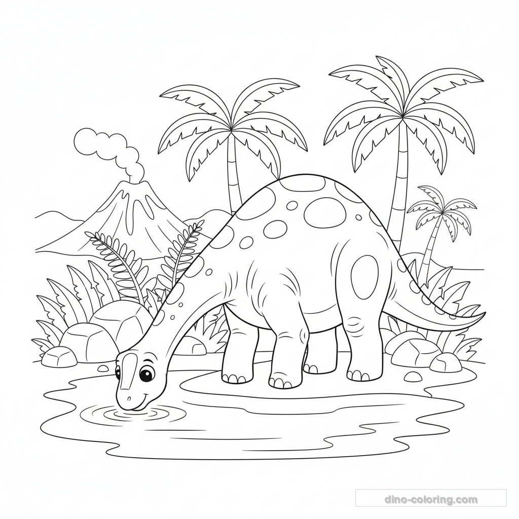 Diplodocus at Lake Ausmalbild #15