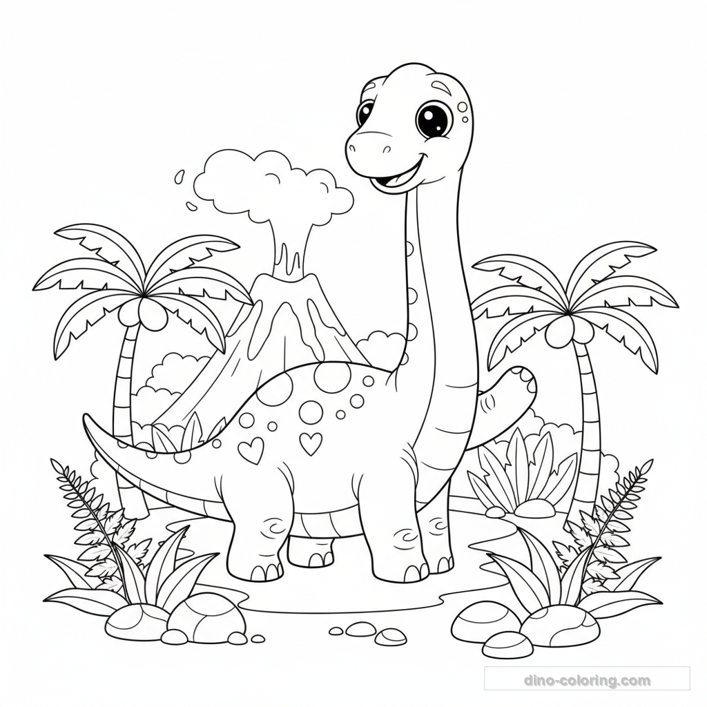 Cute Diplodocus Ausmalbild #16