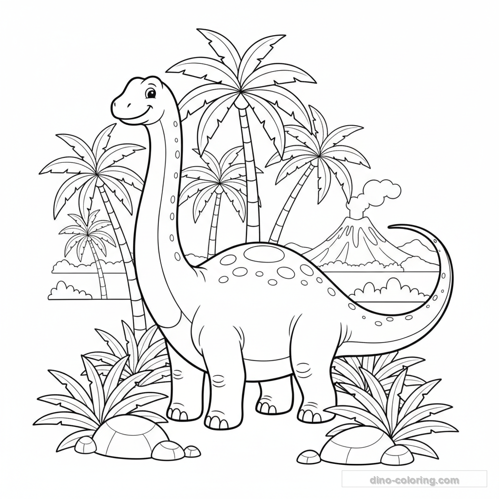 Disegno Whip Tail Diplodocus da Colorare #7