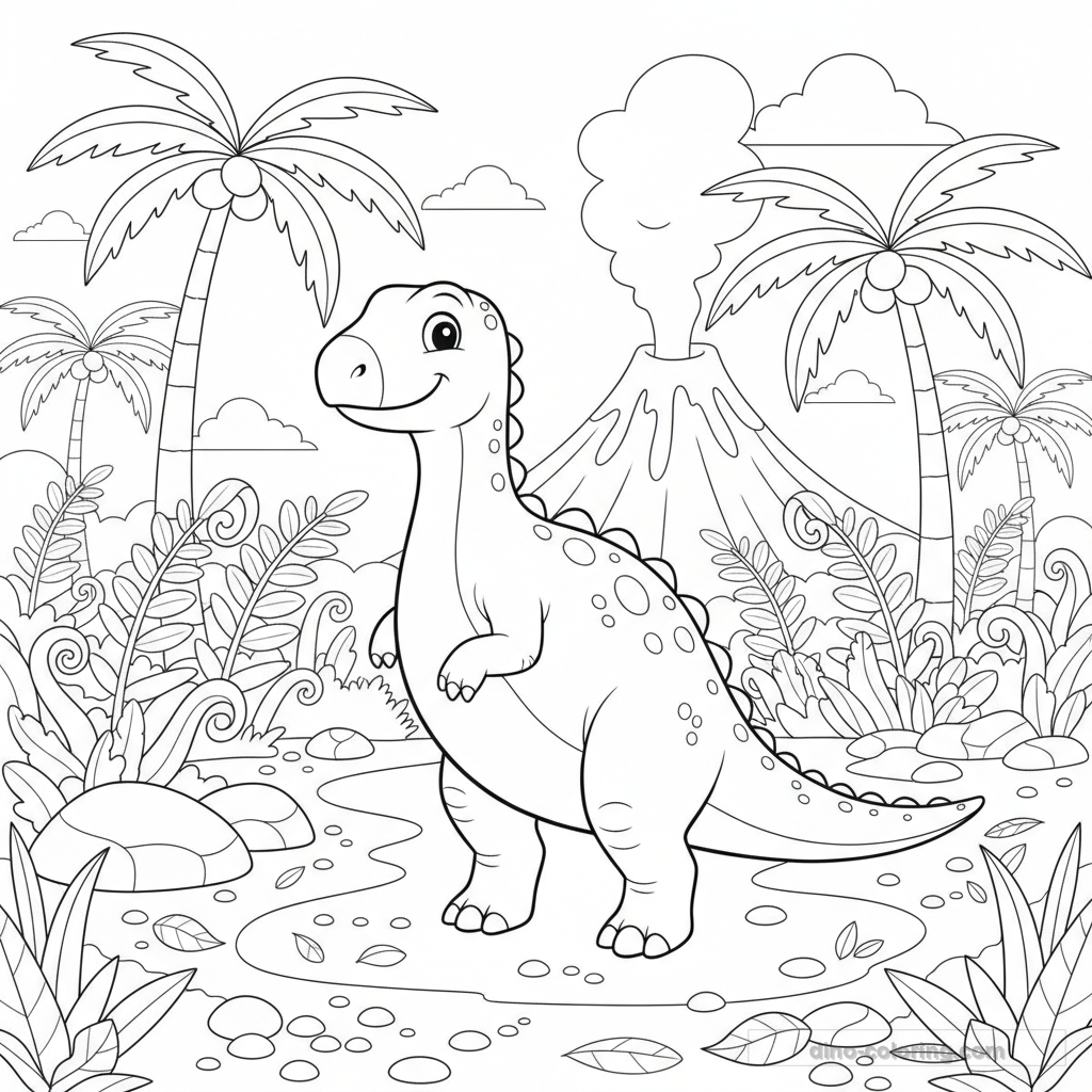Dibujo Forest Iguanodon para Colorear #23