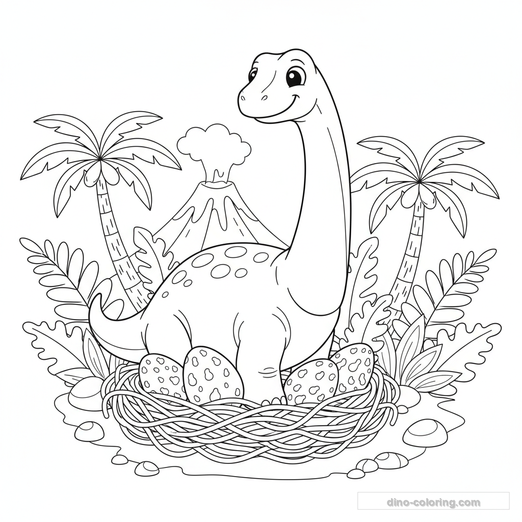 Dinosaure Protégeant le Nid #2