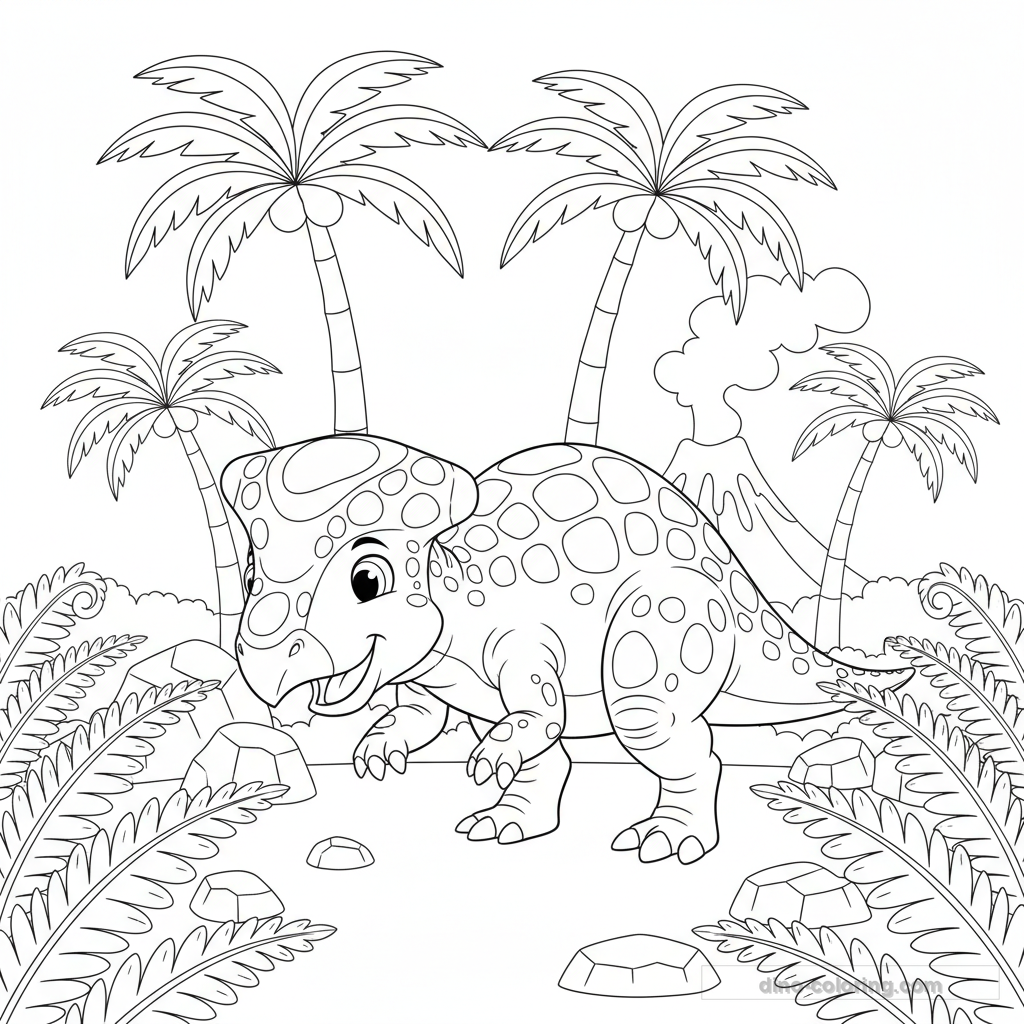 Dibujo Fighting Pachycephalosaurus para Colorear #12