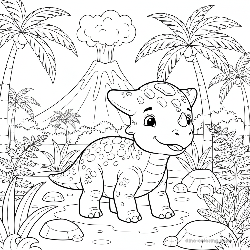 Disegno Pachycephalosaurus Herd da Colorare #8