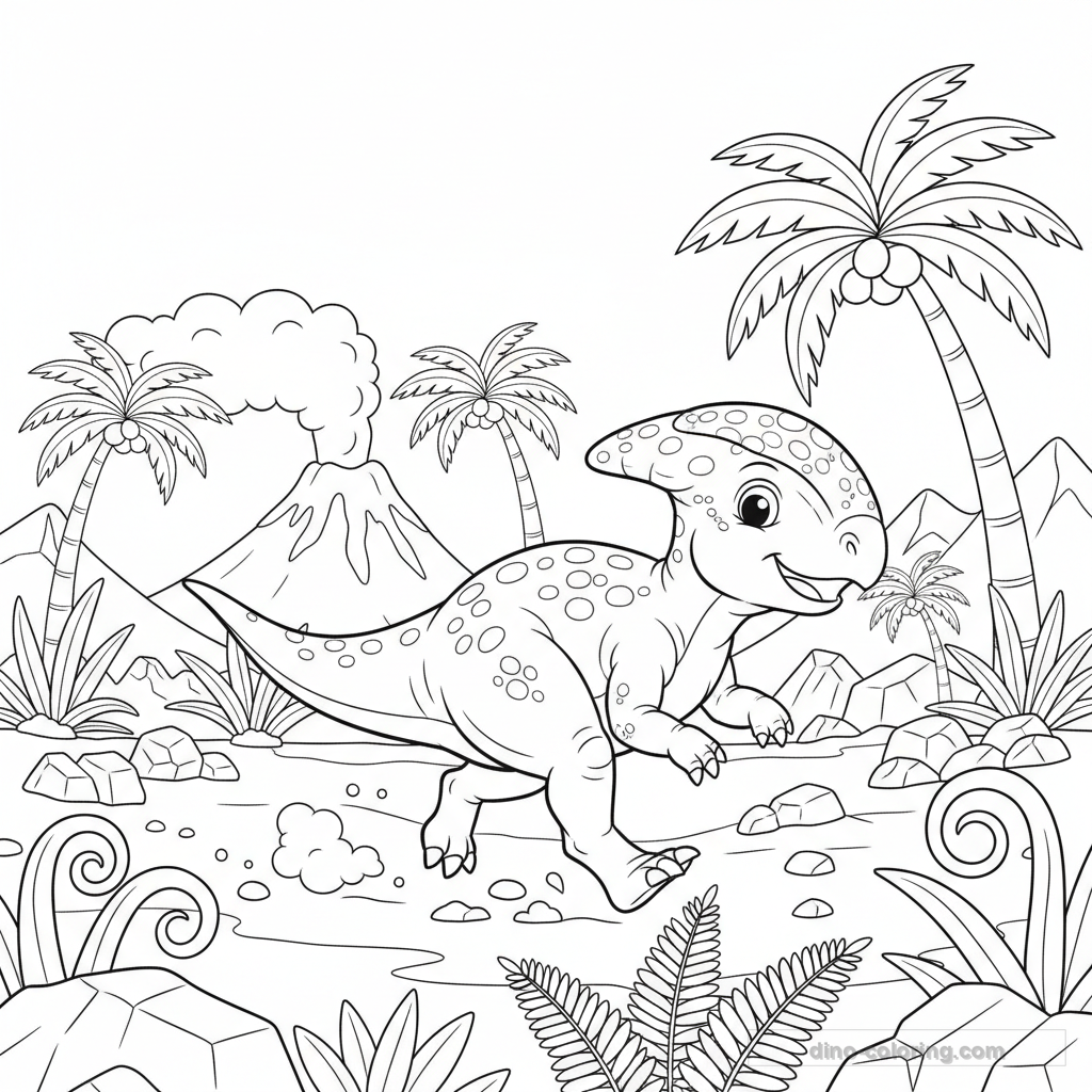 Running Pachycephalosaurus Ausmalbild #14