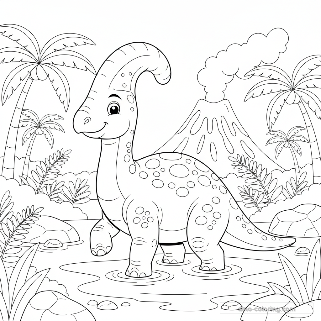 Swamp Parasaurolophus Ausmalbild #25
