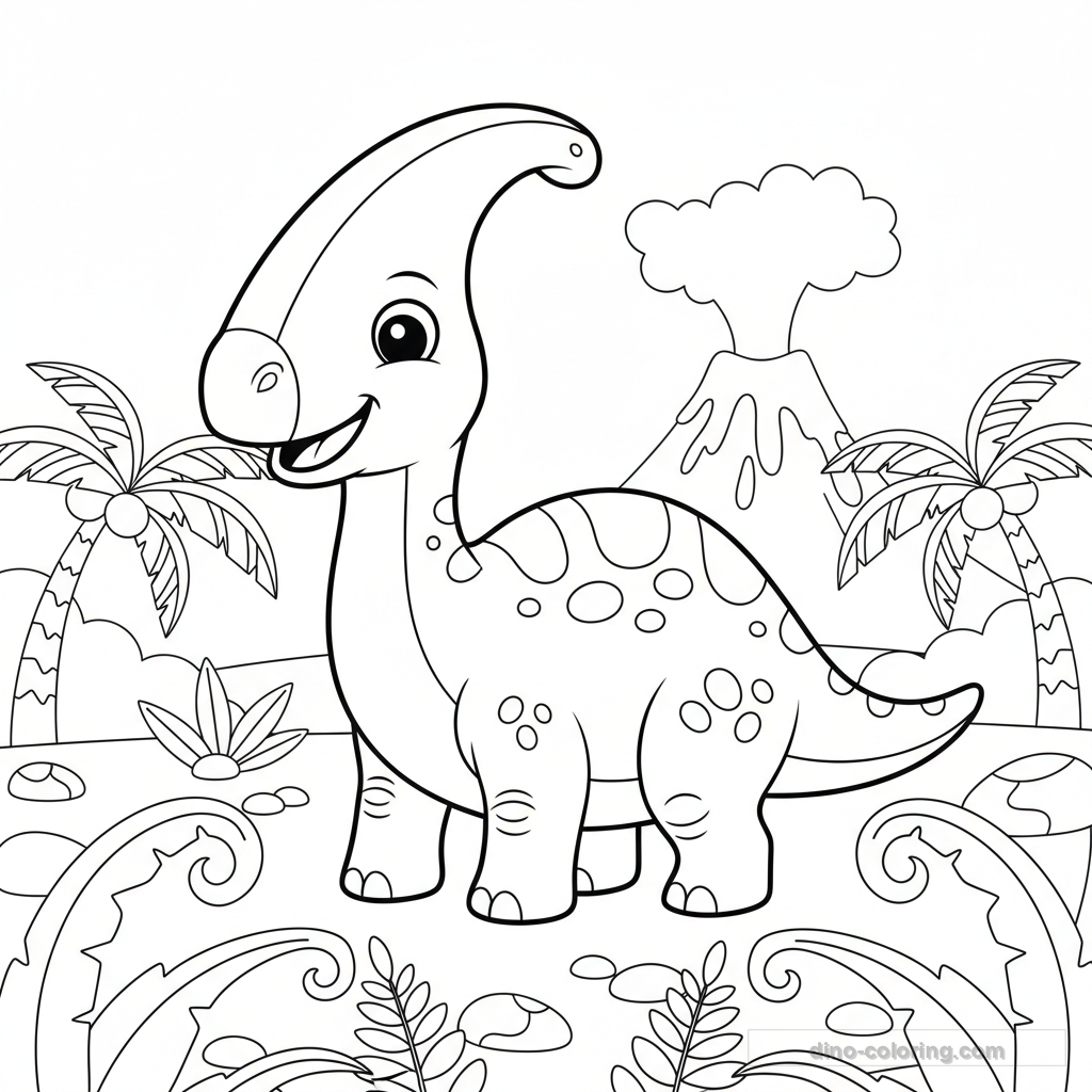 Desenho Crested Parasaurolophus para Colorir #5