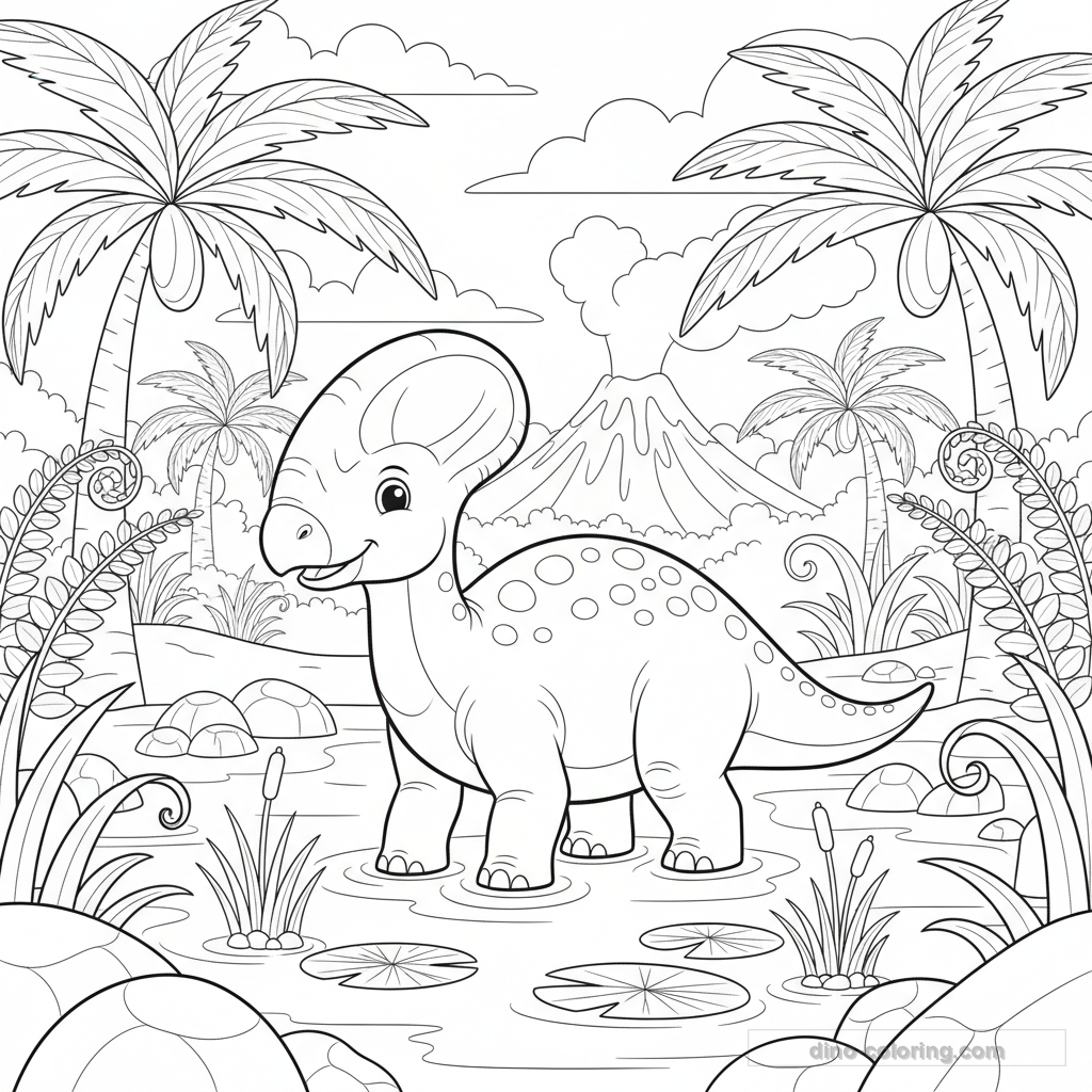 Dibujo Swamp Parasaurolophus para Colorear #22