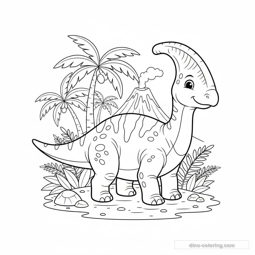 Dibujo Parasaurolophus Herd para Colorear #23