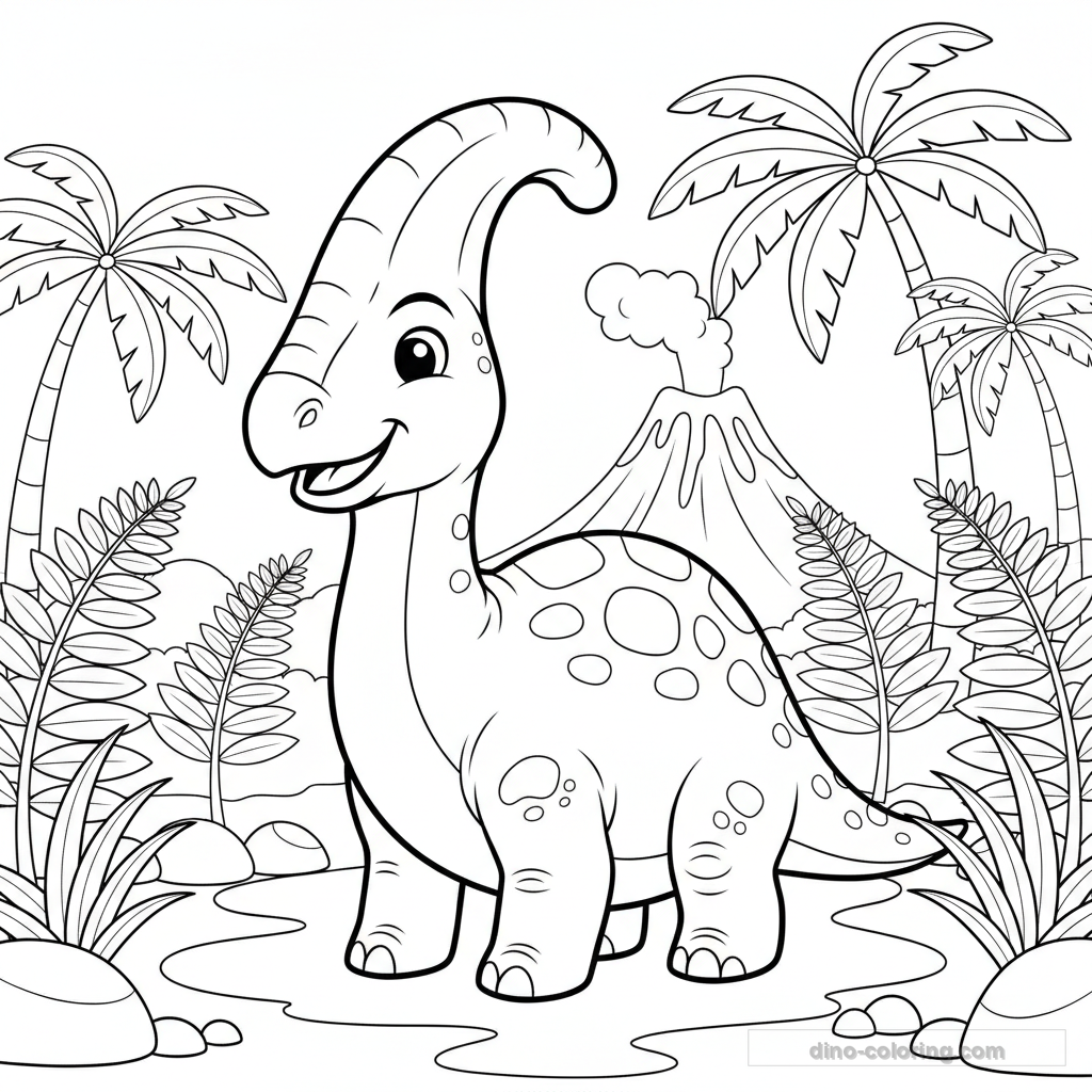 Desenho Crested Parasaurolophus para Colorir #26
