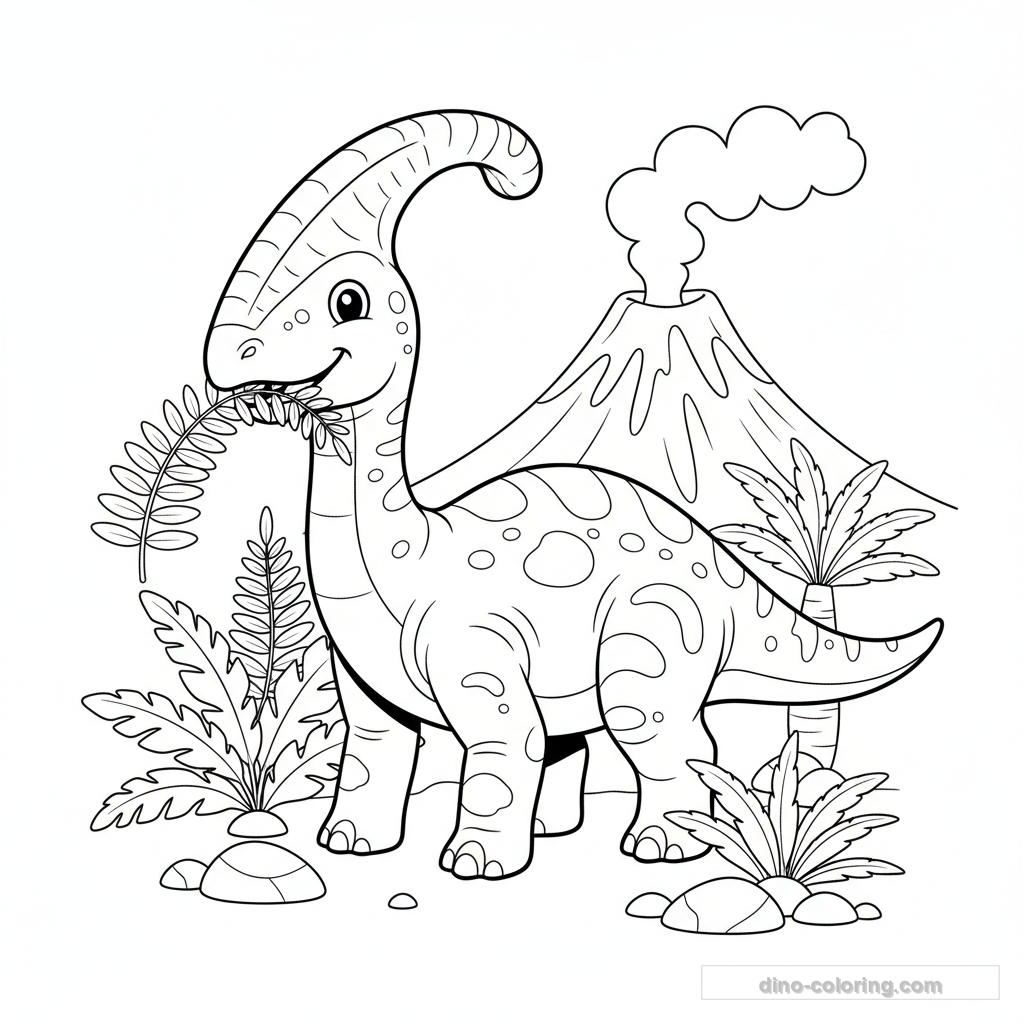 Desenho Eating Parasaurolophus para Colorir #6