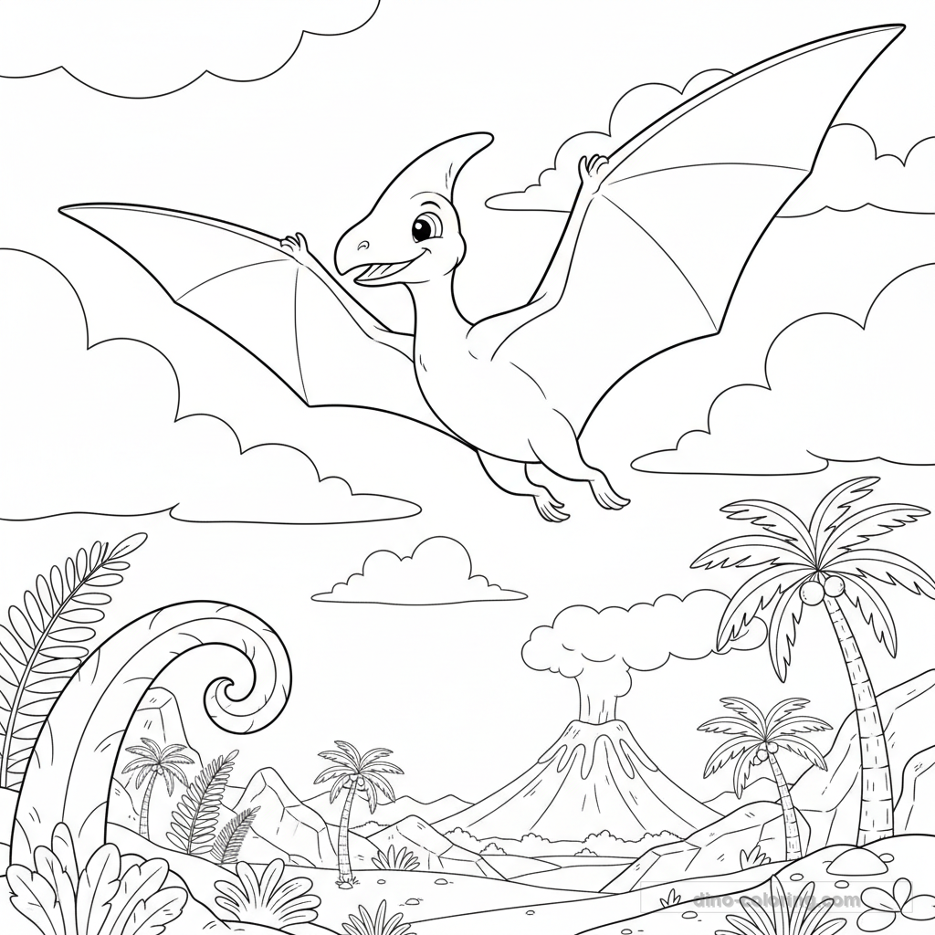 Desenho Cloud Pteranodon para Colorir #6