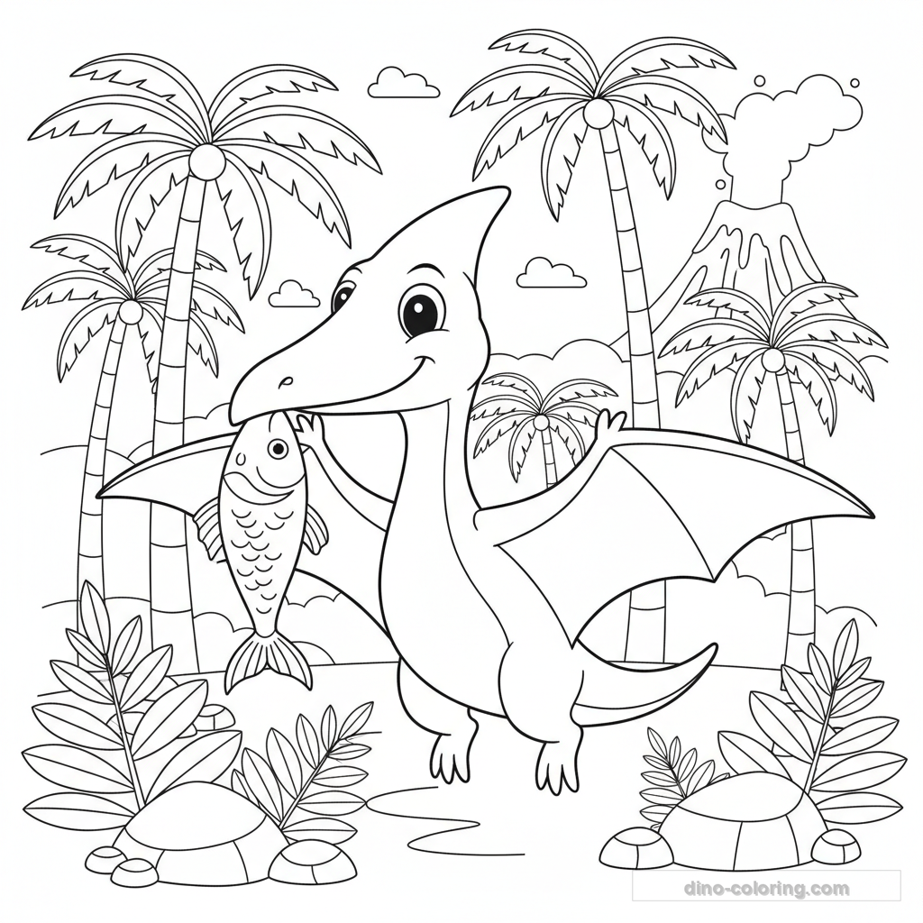 Fishing Pterodactyl Ausmalbild #5