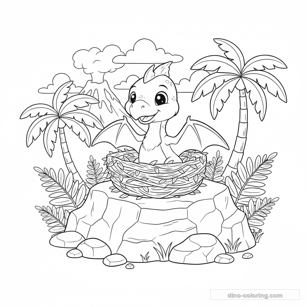 Bébé Ptérodactyle au Nid #1