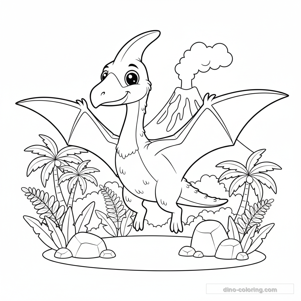 Disegno Friendly Quetzalcoatlus da Colorare #8