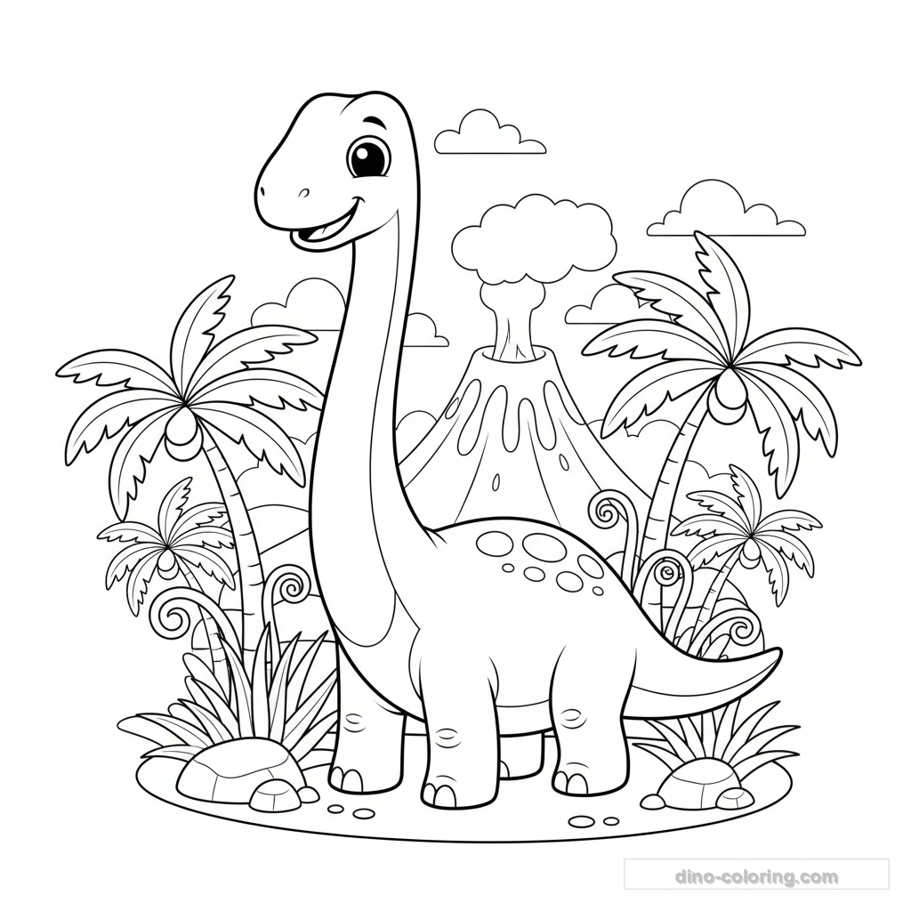 Volcanic Prehistoric Scene Ausmalbild #8