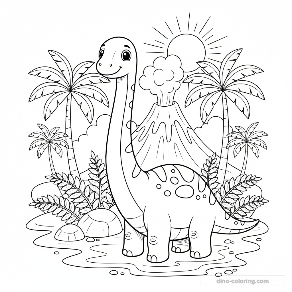 Paysage Préhistorique Volcan #10