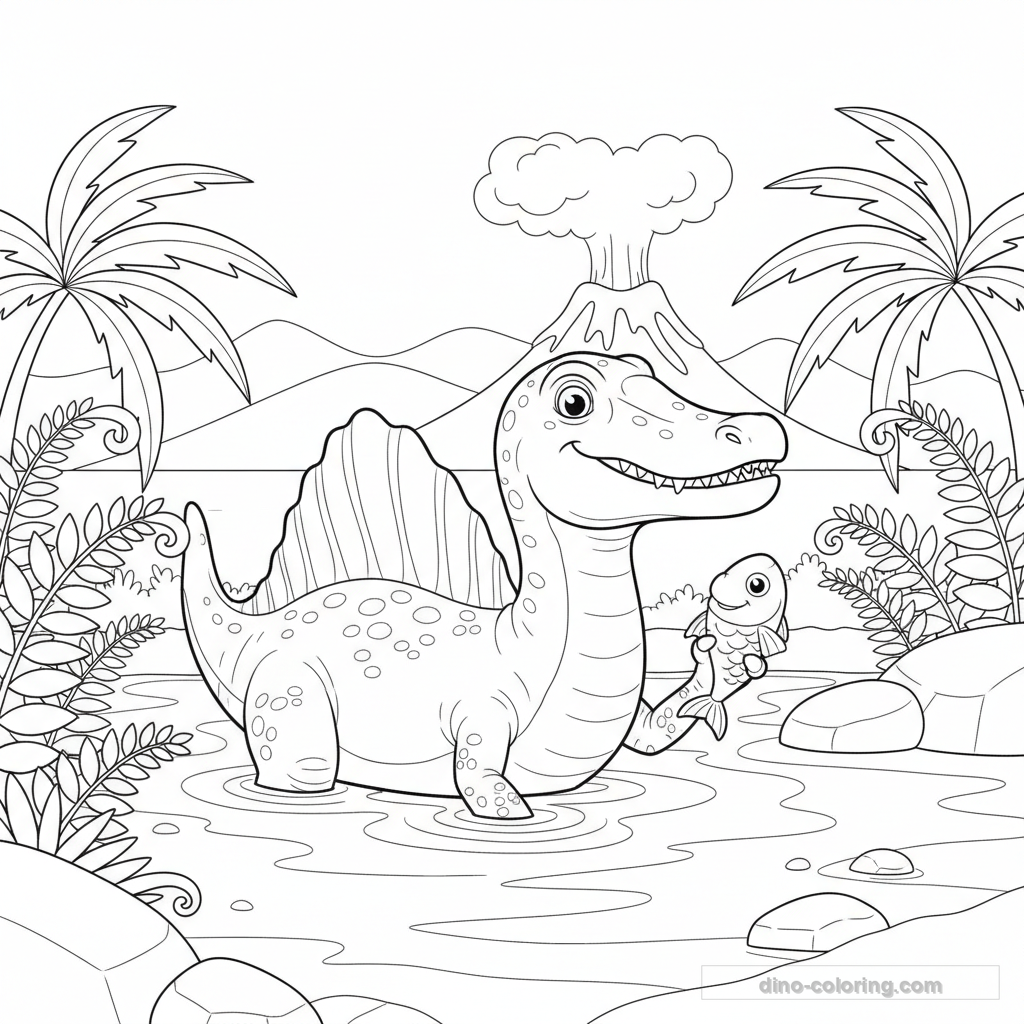 Aquatic Spinosaurus Ausmalbild #16