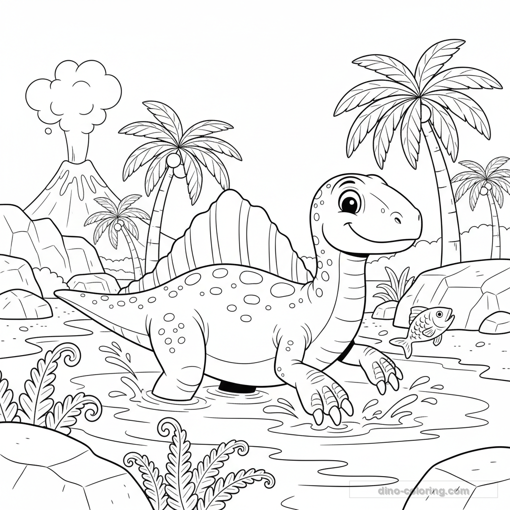 Aquatic Spinosaurus Ausmalbild #36
