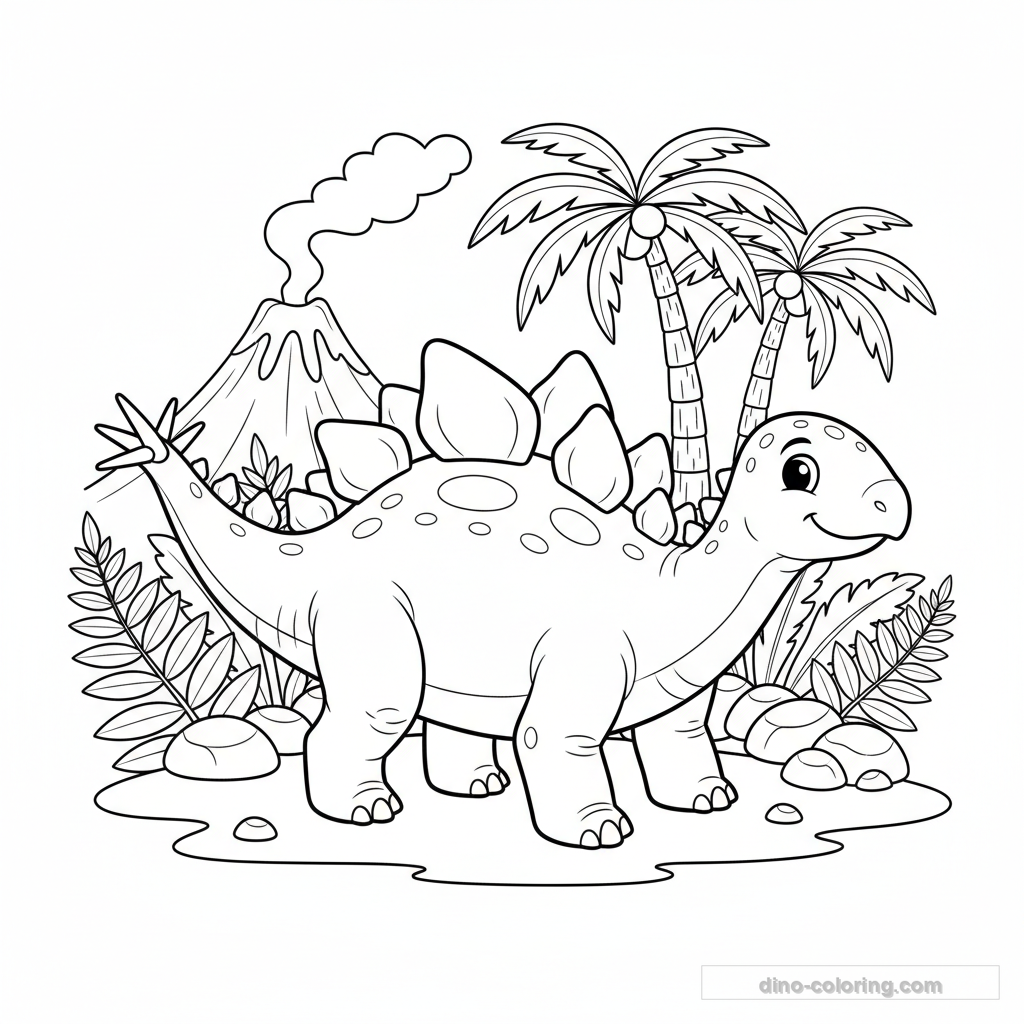 Desenho Defending Stegosaurus para Colorir #1