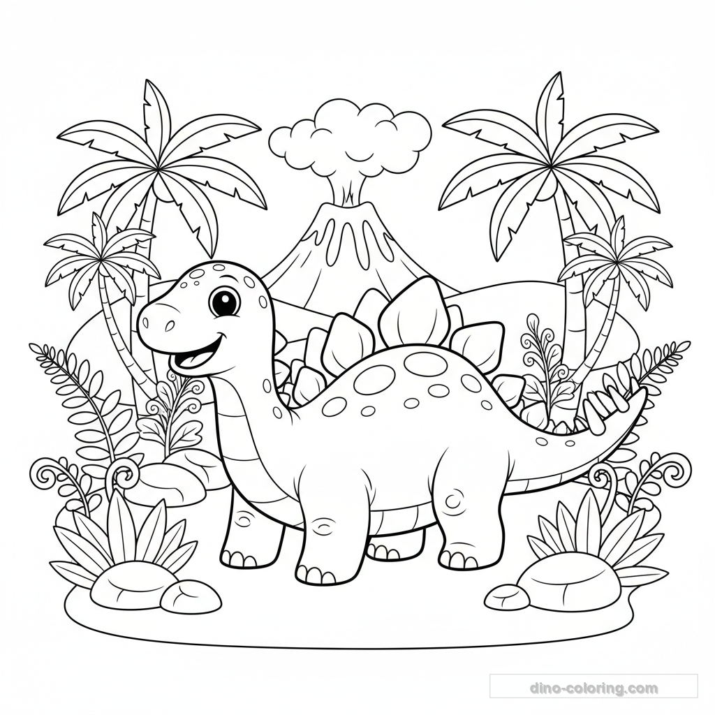 Desenho Friendly Stegosaurus para Colorir #14