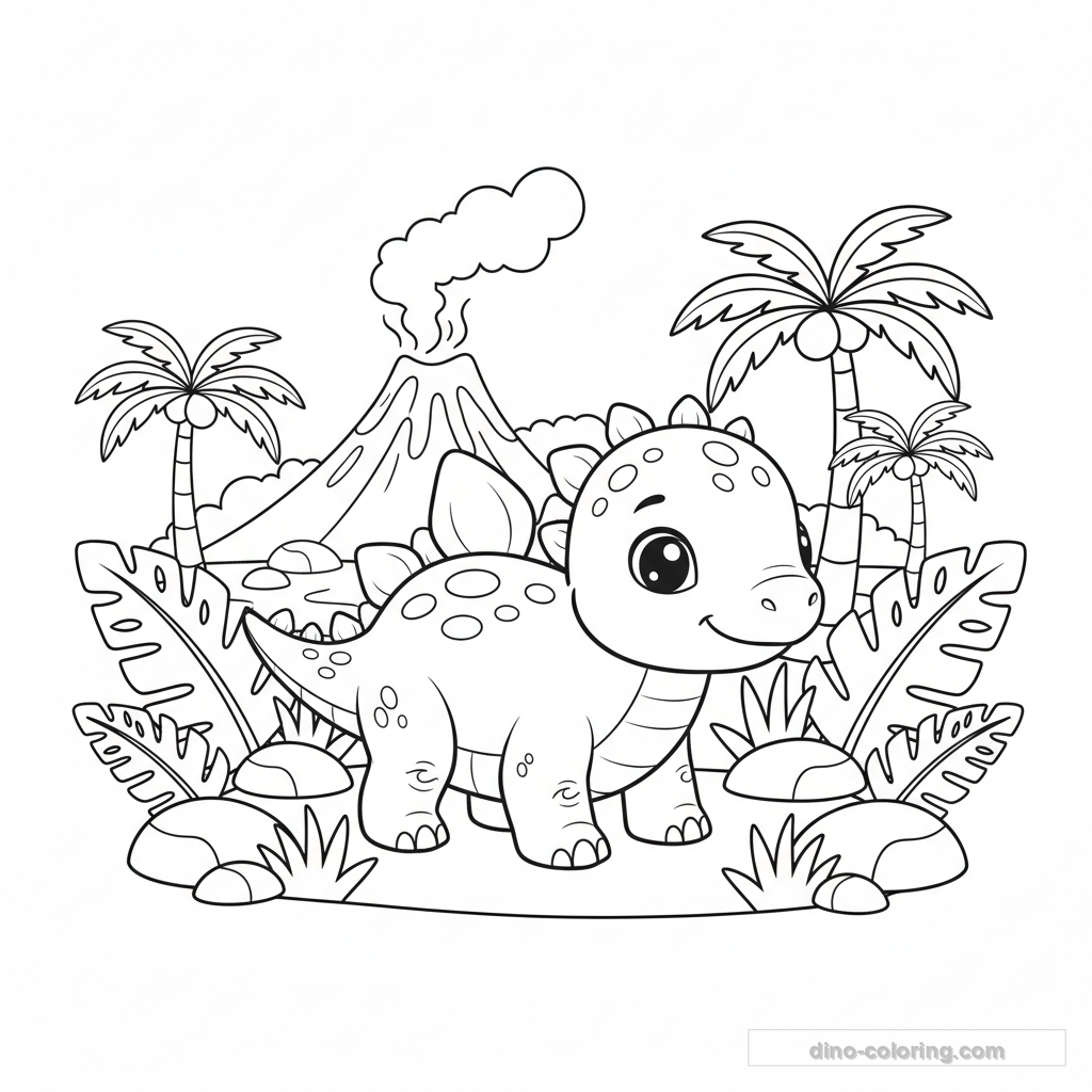 Baby Stegosaurus Ausmalbild #12