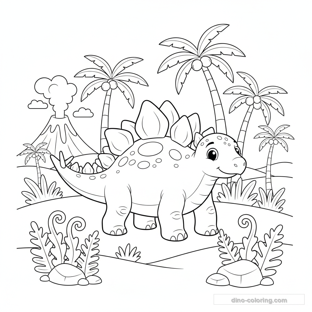 Plated Stegosaurus Ausmalbild #2