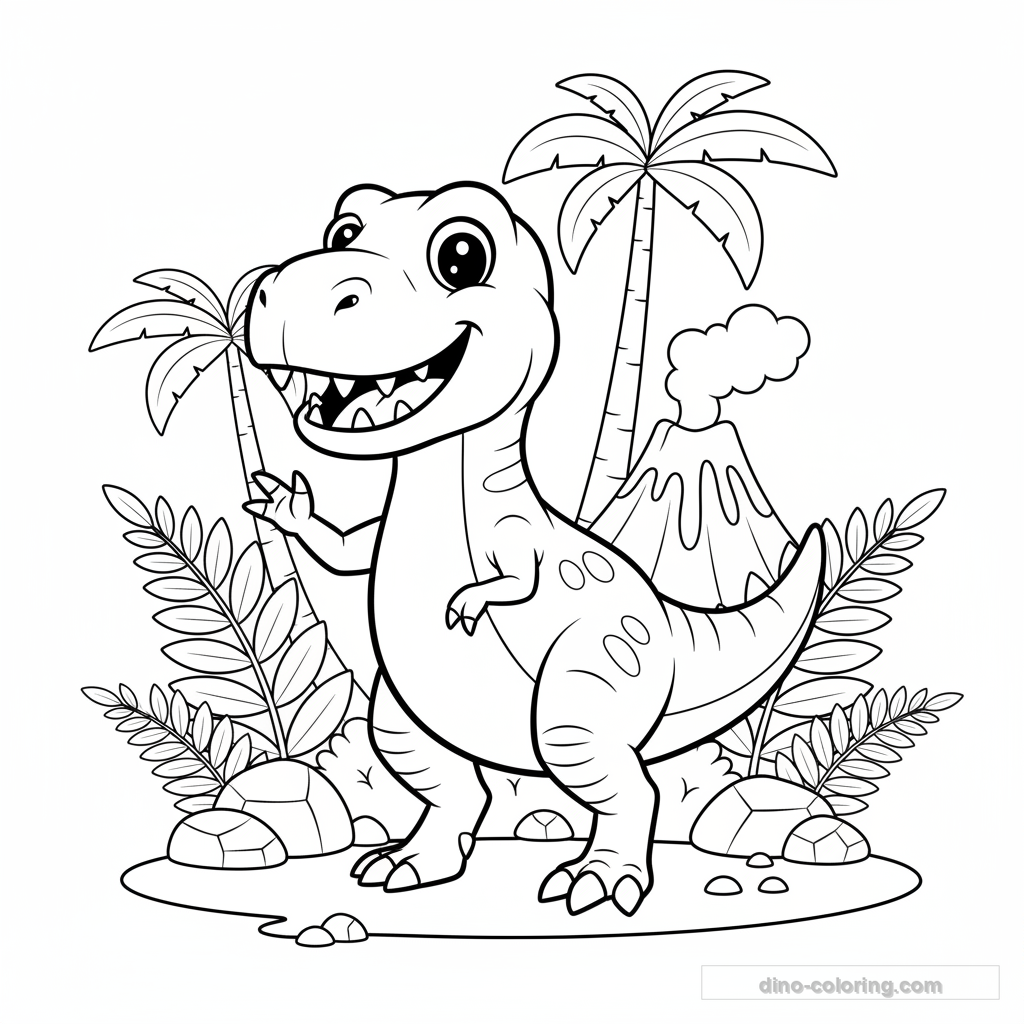 Dibujo Friendly T-Rex para Colorear #14