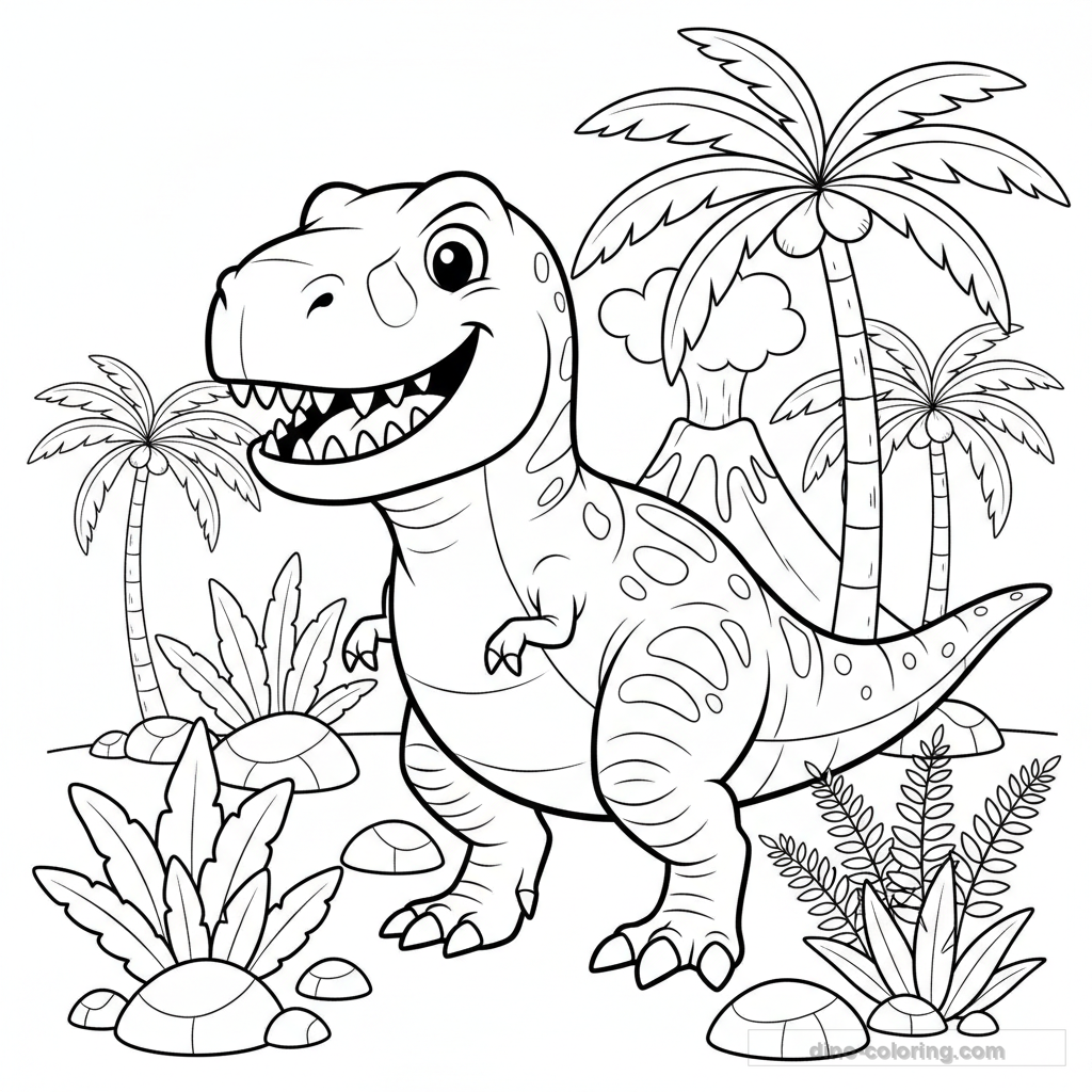 Disegno Sharp Teeth T-Rex da Colorare #9