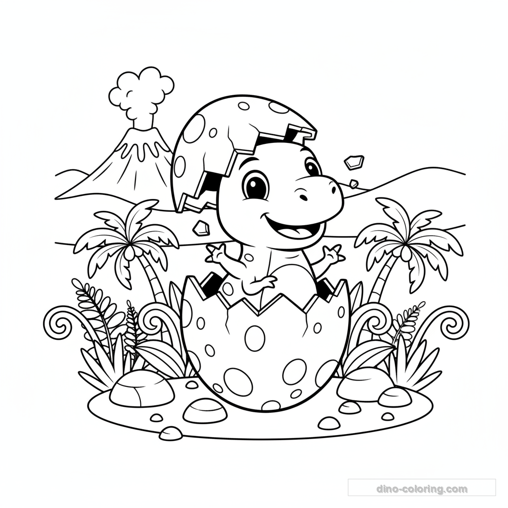 Desenho Baby T-Rex Hatching para Colorir #22