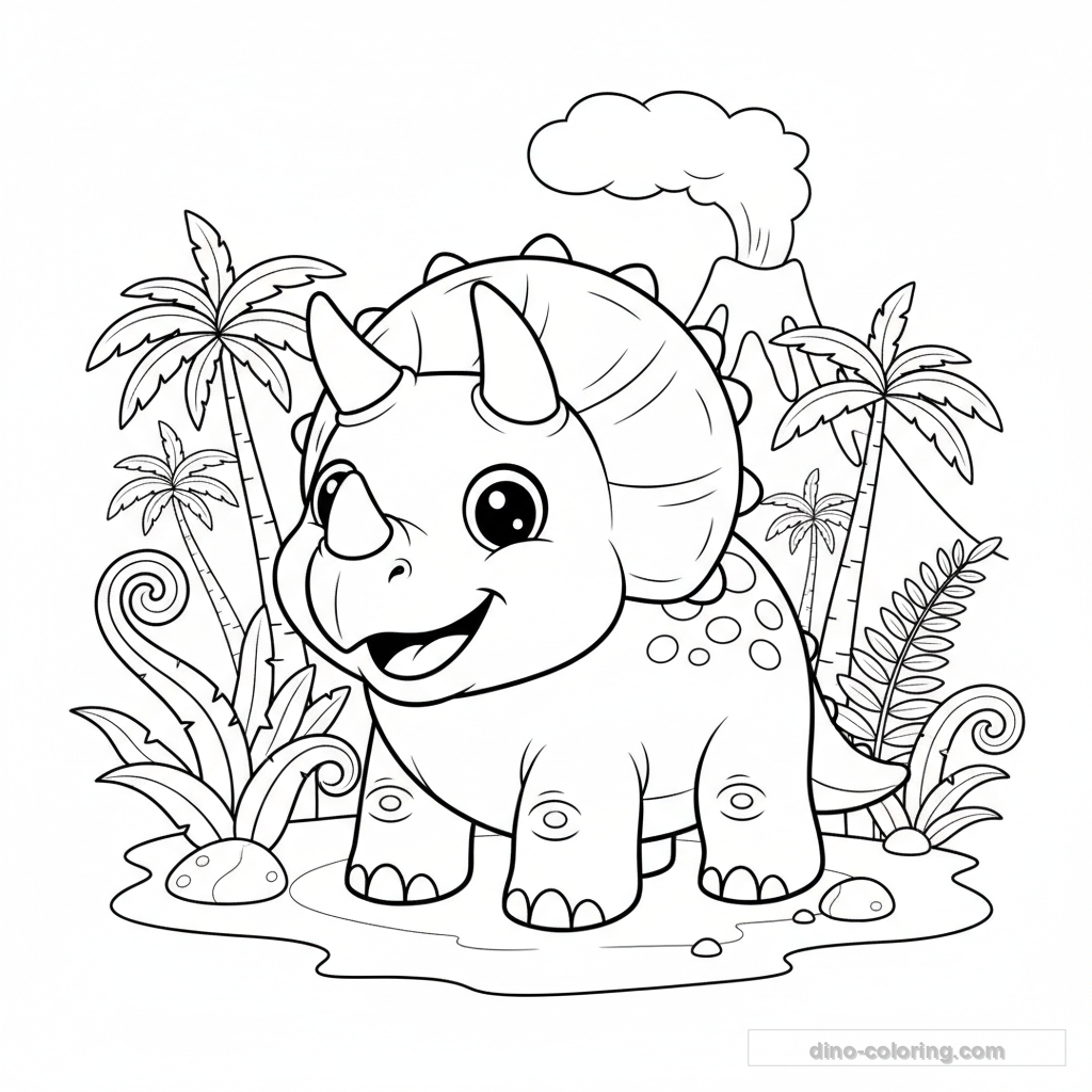 Smiling Triceratops Ausmalbild #19