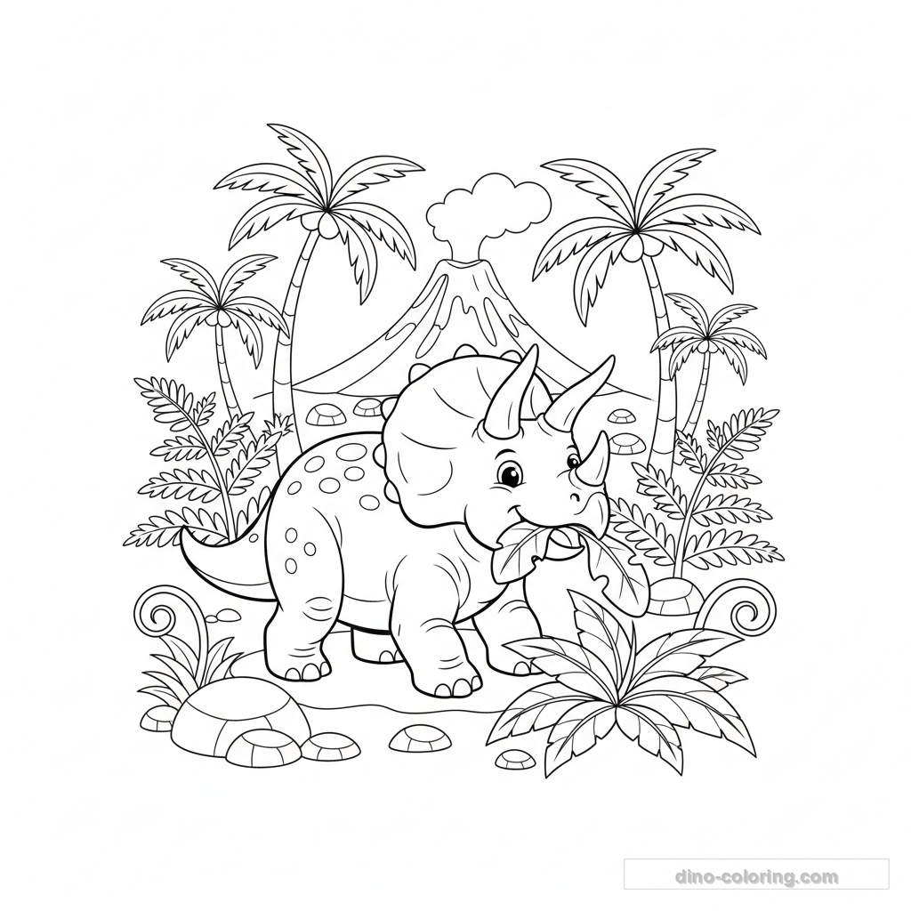 Disegno Triceratops Eating da Colorare #18