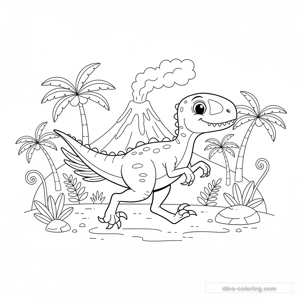 Dibujo Fast Velociraptor para Colorear #14