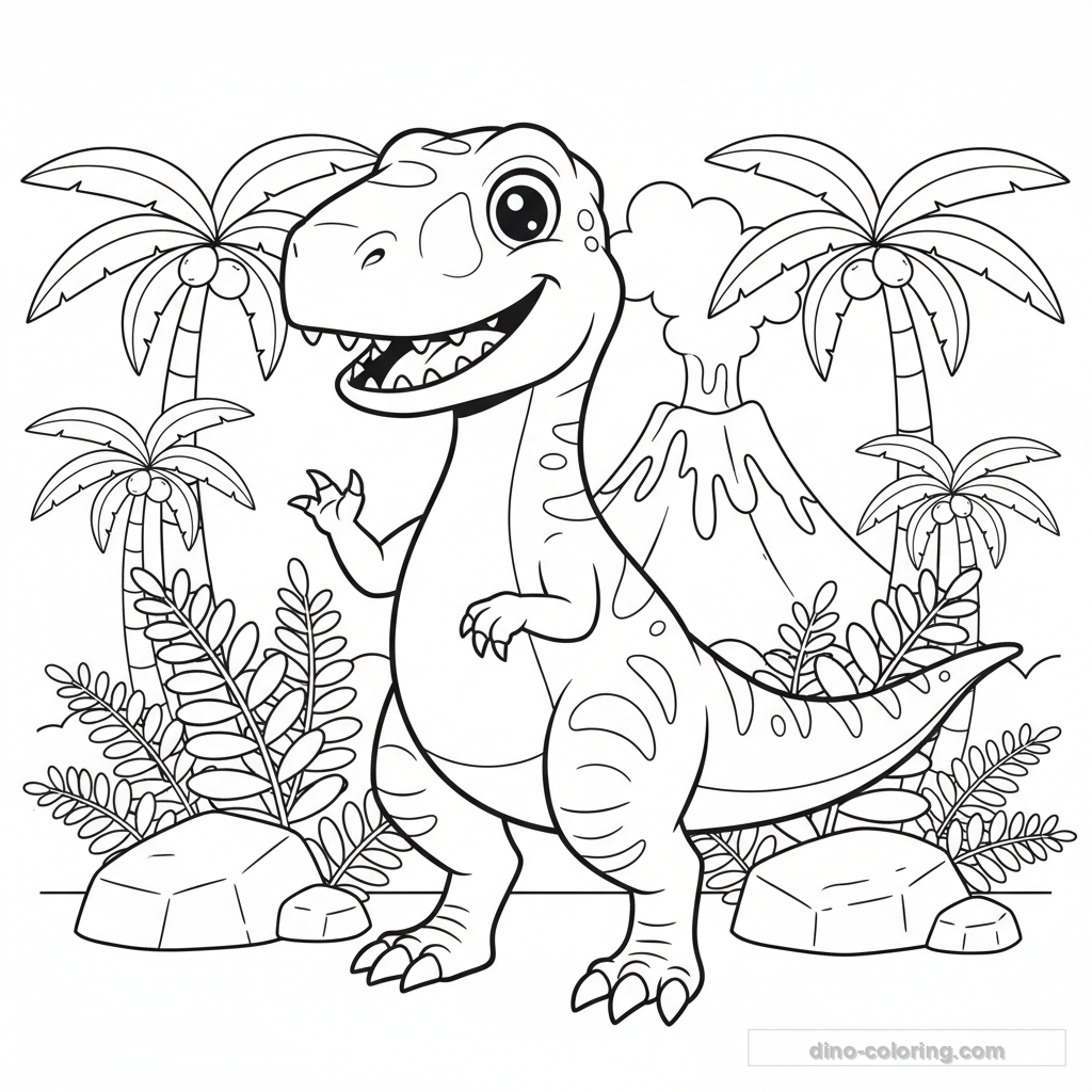 Dibujo Friendly Velociraptor para Colorear #24
