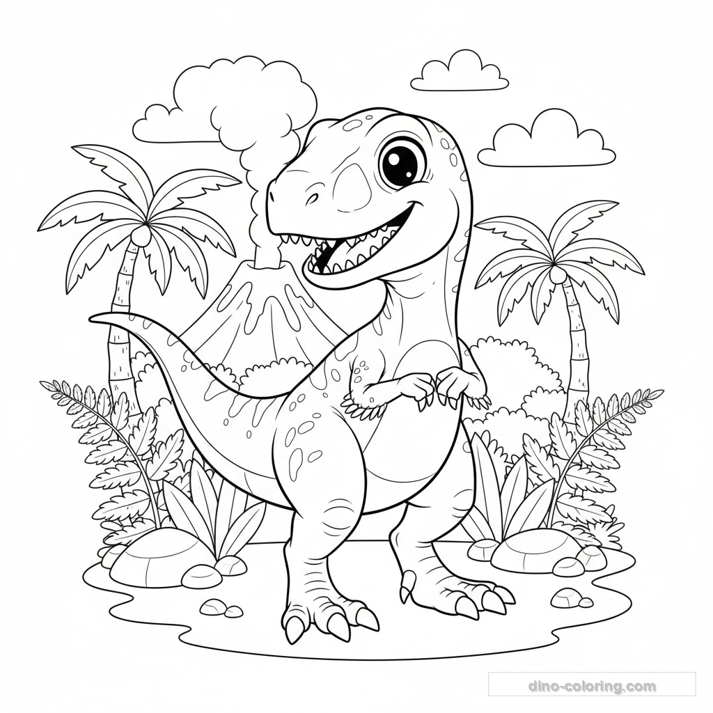 Desenho Friendly Velociraptor para Colorir #9
