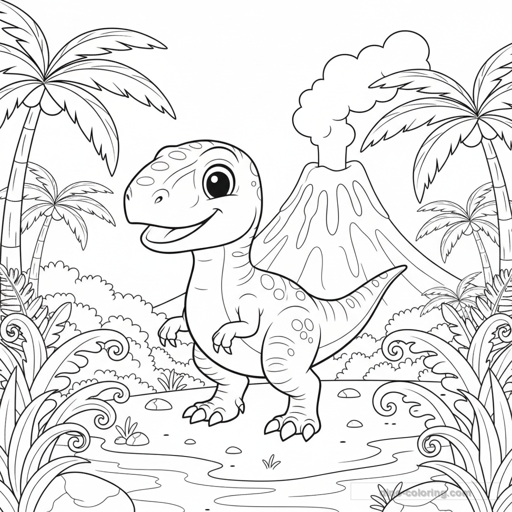 Disegno Baby Velociraptor da Colorare #17