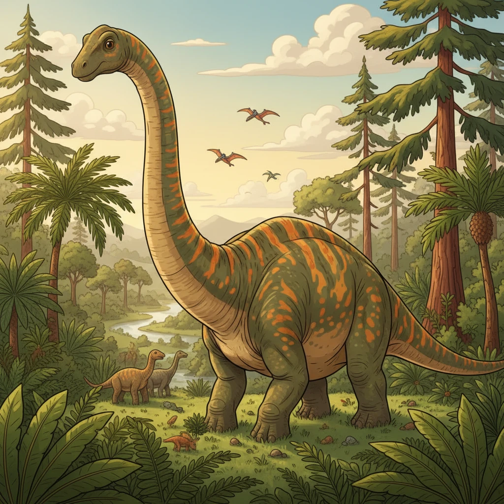 Illustration scientifique de Apatosaurus