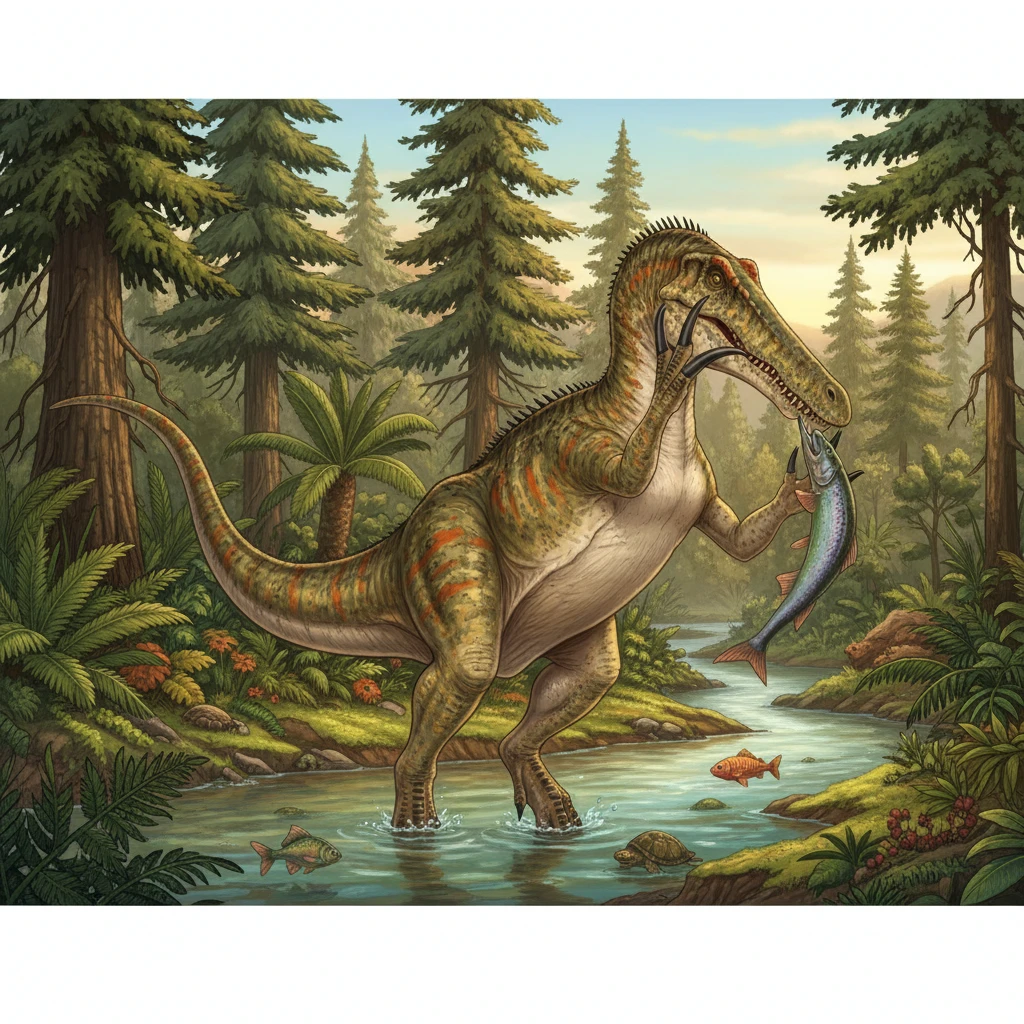 Illustration scientifique de Baryonyx