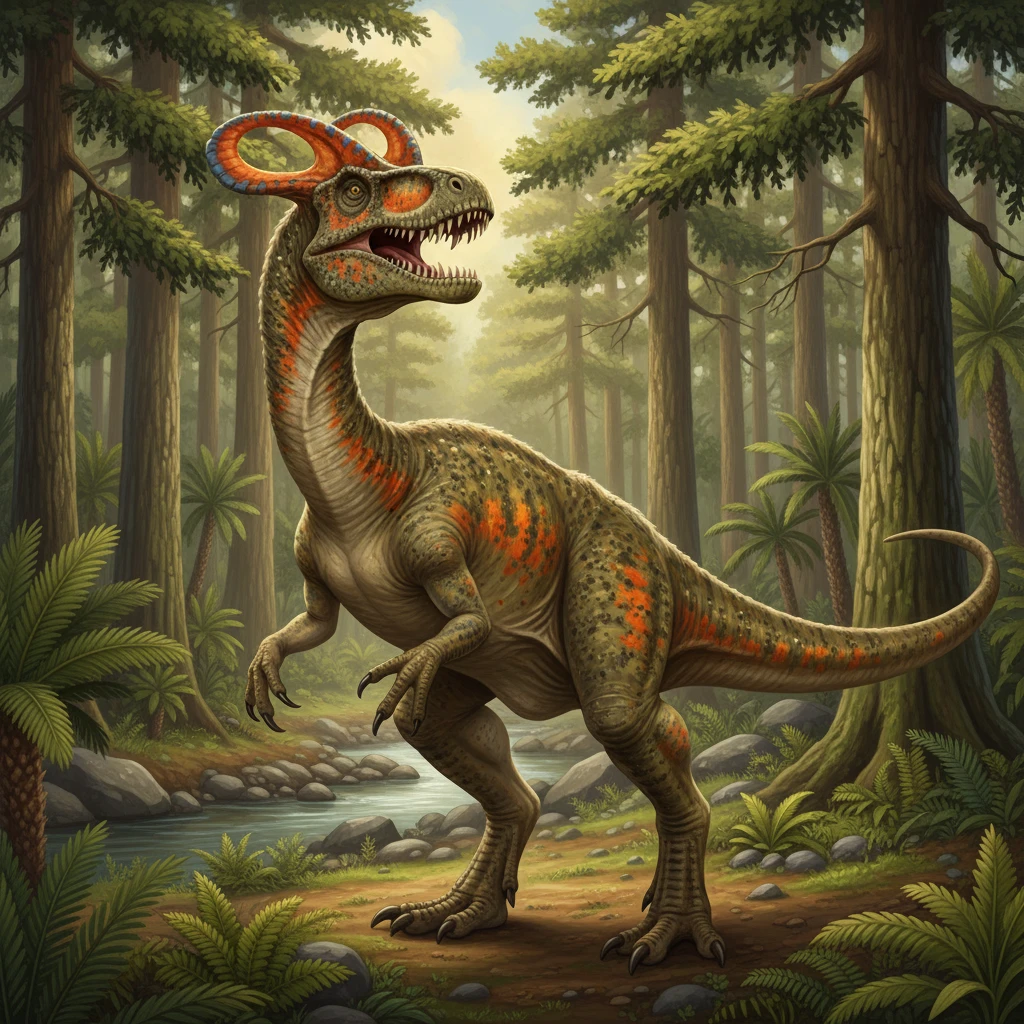 Illustration scientifique de Dilophosaurus