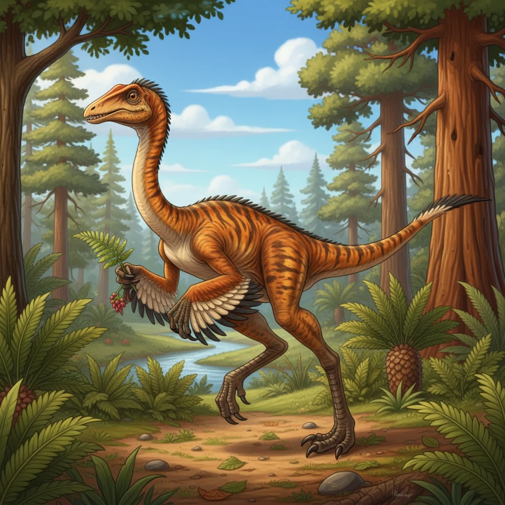 Illustration scientifique de Gallimimus