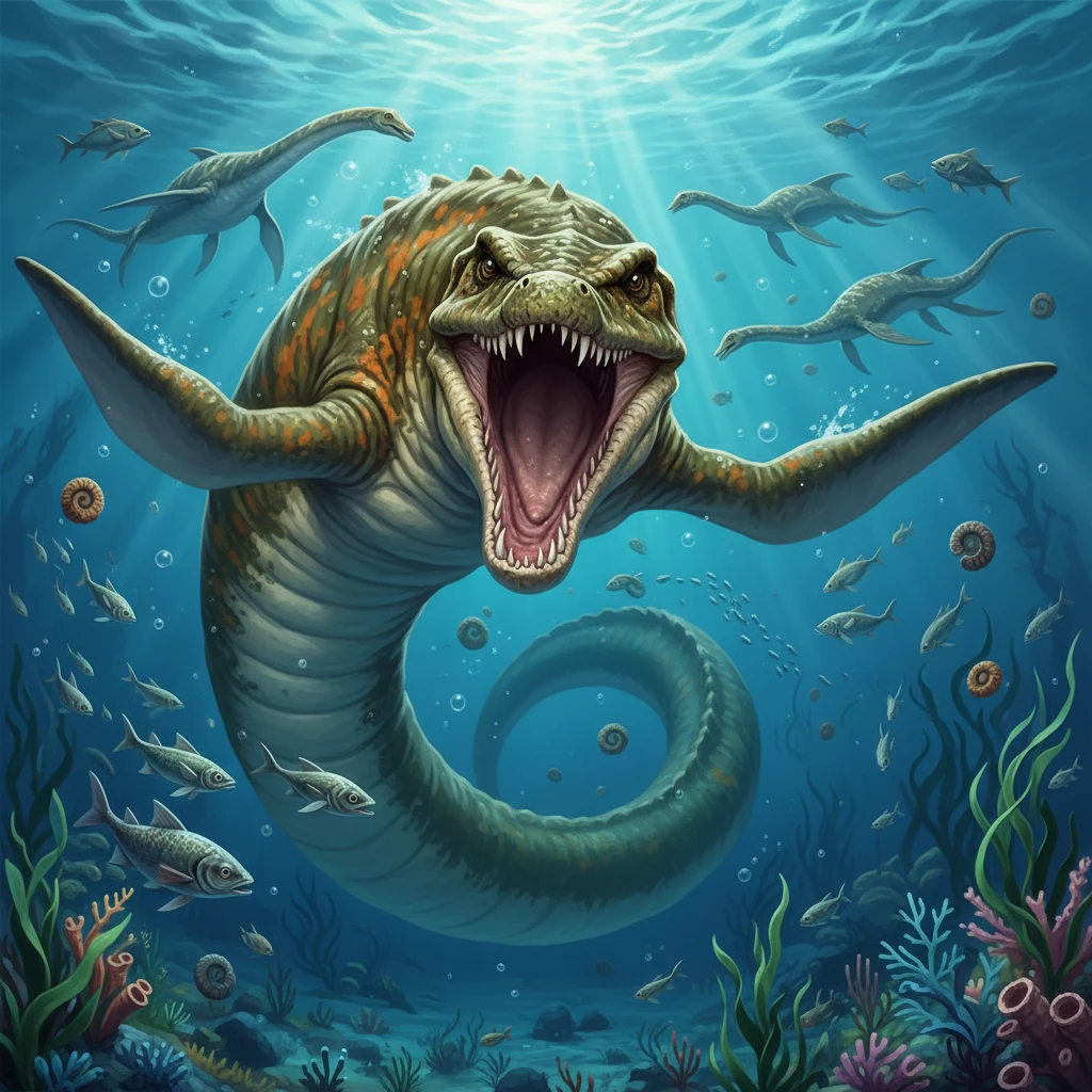 Illustration scientifique de Mosasaurus
