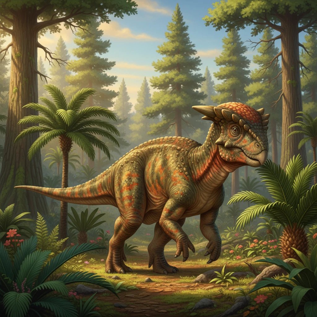 Illustration scientifique de Pachycephalosaurus