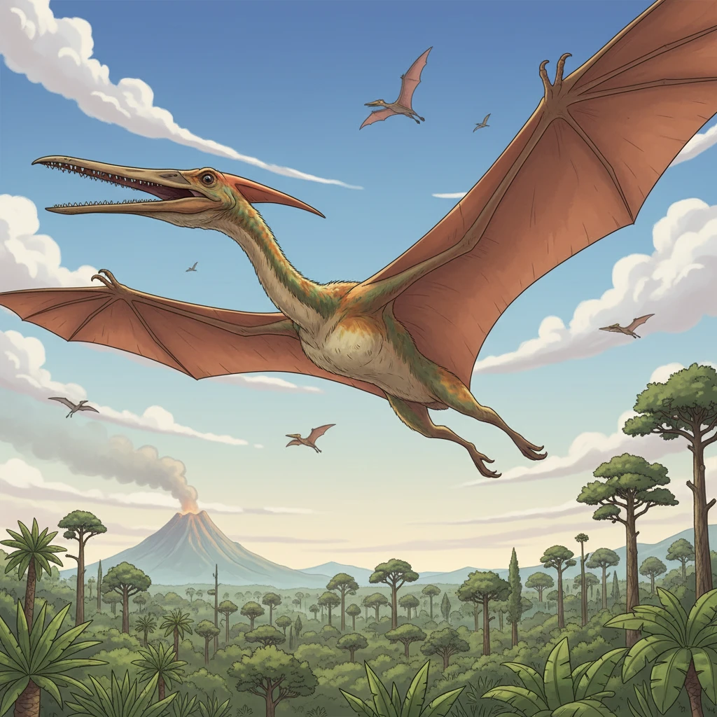 Illustration scientifique de Quetzalcoatlus