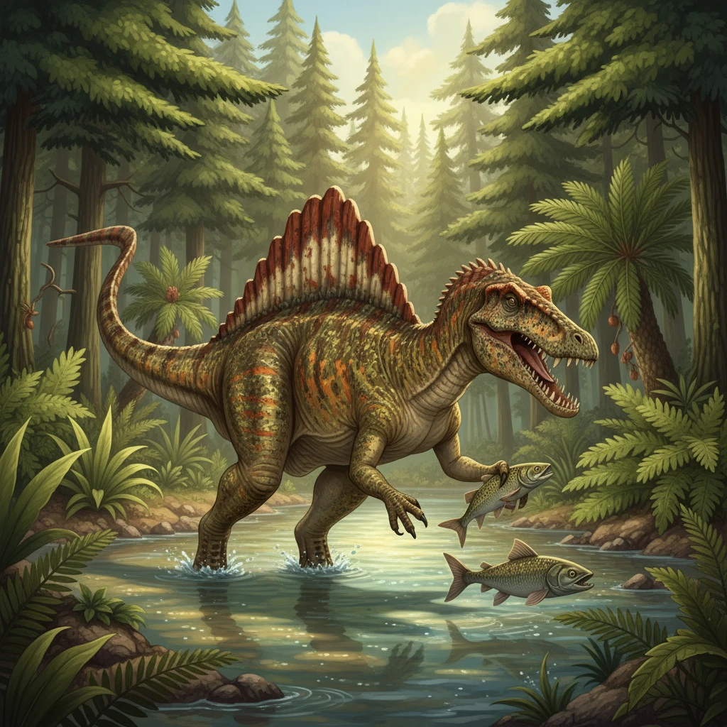 Illustration scientifique de Spinosaurus