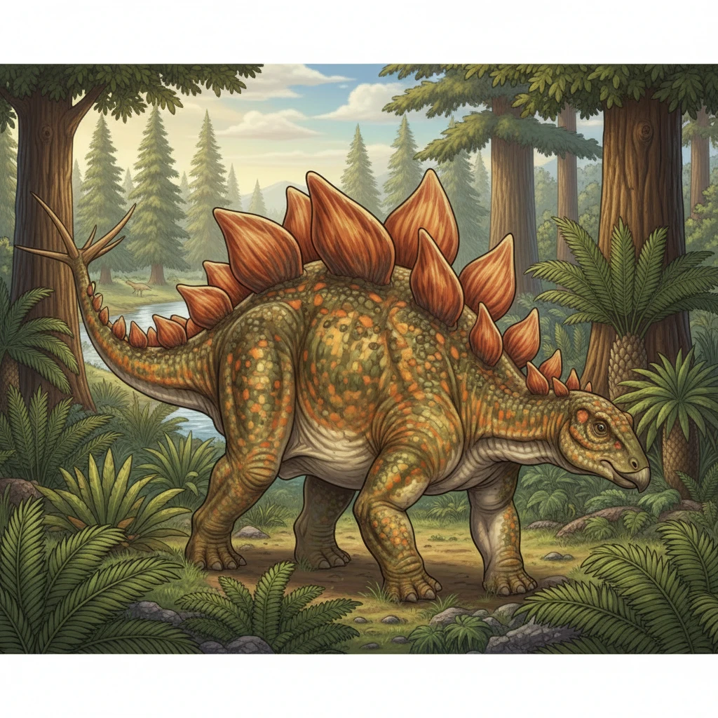 Illustration scientifique de Stegosaurus