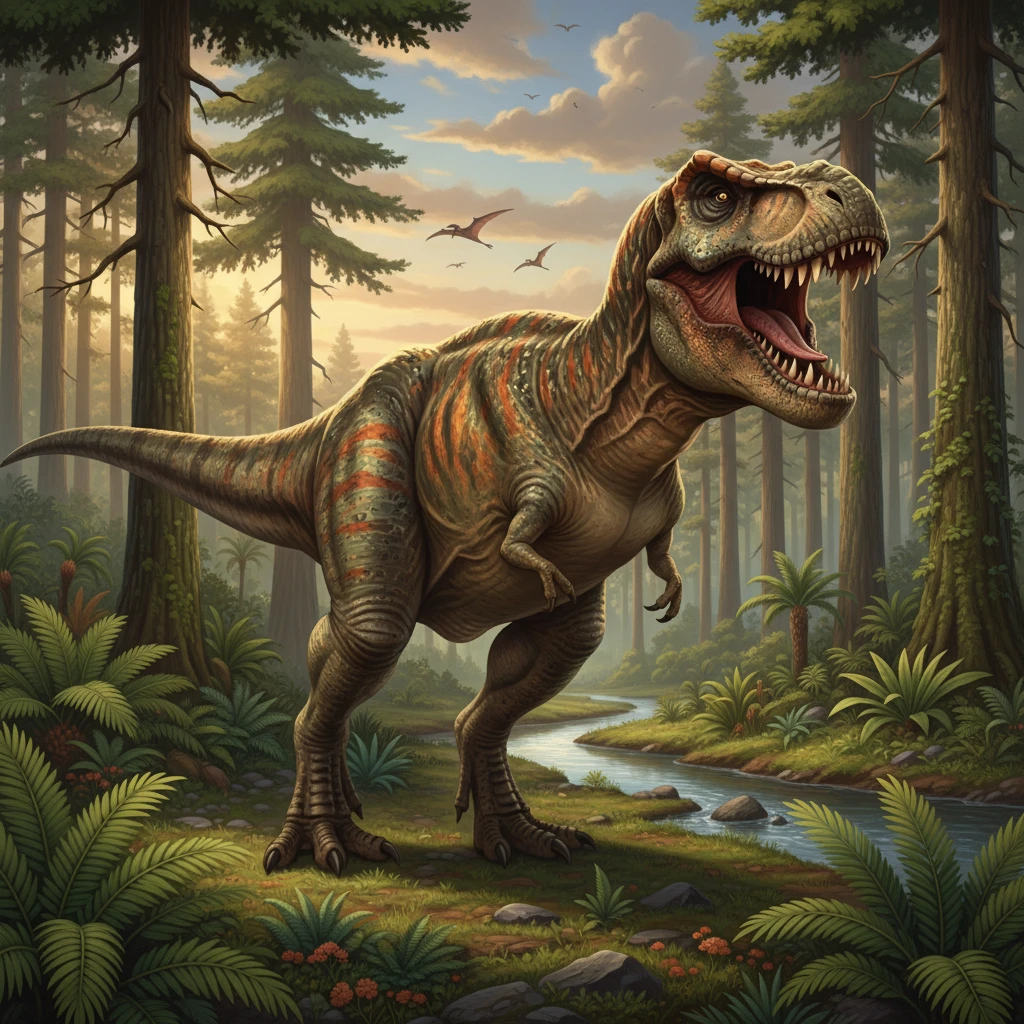 Illustration scientifique de Tyrannosaurus Rex