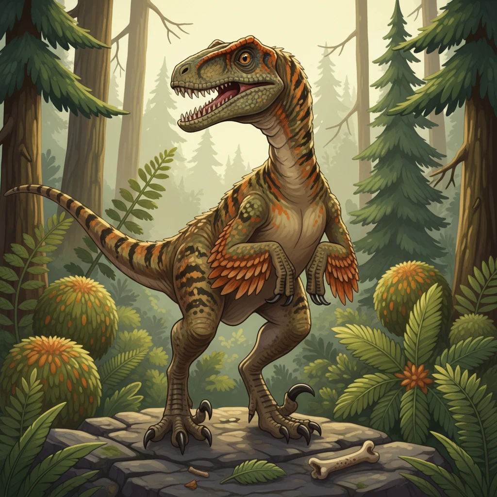 Illustration scientifique de Velociraptor